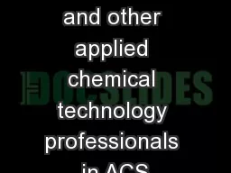 History of technicians and other applied chemical technology professionals in ACS