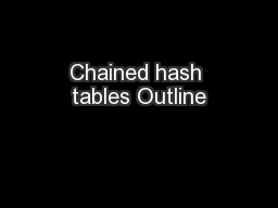 Chained hash tables Outline