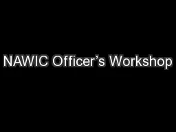 NAWIC Officer’s Workshop
