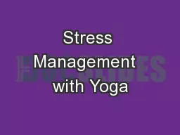 Stress Management  with Yoga