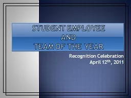 Student Employee  and  Team of the Year