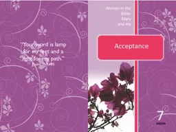 Acceptance 7 LESSON Women in the Bible: