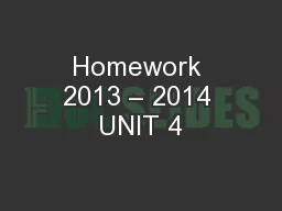 Homework 2013 – 2014 UNIT 4