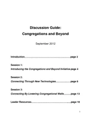 Discussion Guide Congregations and Beyond September  I