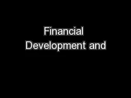 Financial Development and
