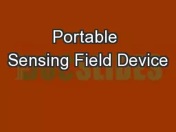 Portable Sensing Field Device