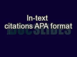 In-text citations APA format