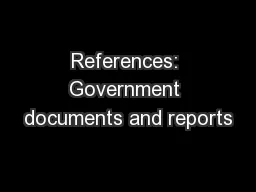 References: Government documents and reports
