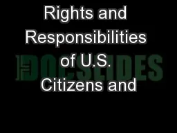 Rights and Responsibilities of U.S. Citizens and