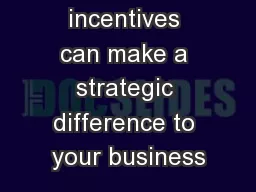How incentives can make a strategic difference to your business