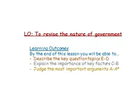 LO: To revise the nature of government
