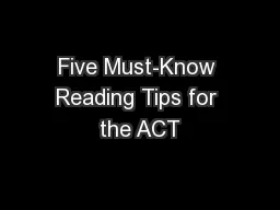 Five Must-Know Reading Tips for the ACT