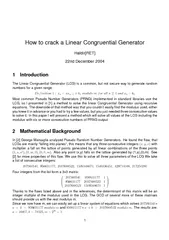 How to crack a Linear Congruential Generator HaldirRET