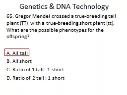 Genetics & DNA Technology