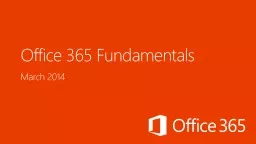 Office 365 Fundamentals March 2014