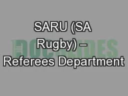 SARU (SA Rugby) – Referees Department