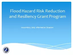 Flood Hazard Risk Reduction and Resiliency Grant Program