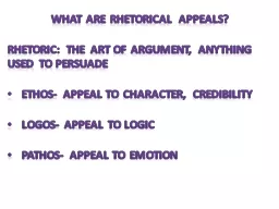 What Are rhetorical appeals?