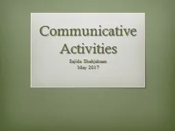 Communicative Activities