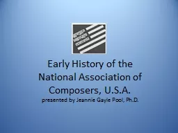 Early History of the  National Association of