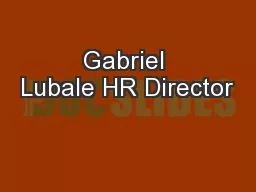 Gabriel Lubale HR Director