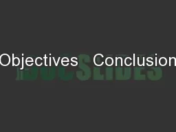 Objectives   Conclusion