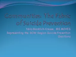 Communities:  The Fabric of Suicide Prevention