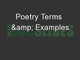 Poetry Terms & Examples