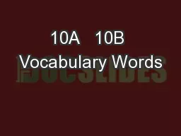 10A   10B Vocabulary Words