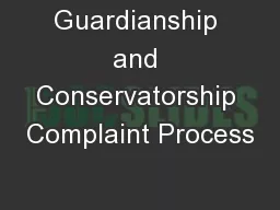 Guardianship and Conservatorship Complaint Process