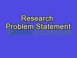 Research Problem Statement