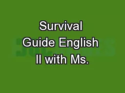 Survival Guide English II with Ms.