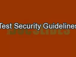 Test Security Guidelines