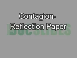 Contagion- Reflection Paper