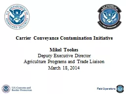 Carrier Conveyance Contamination Initiative