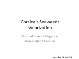 Corsica’s   Seaweeds Valorization