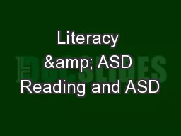 Literacy & ASD Reading and ASD