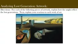Analyzing Lost Generation Artwork: