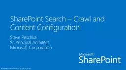 SharePoint Search  – Crawl and
