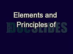Elements and Principles of