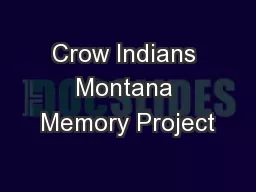 Crow Indians Montana Memory Project