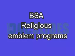 BSA Religious emblem programs