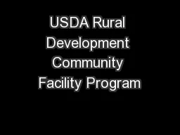 USDA Rural Development Community Facility Program