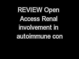 REVIEW Open Access Renal involvement in autoimmune con