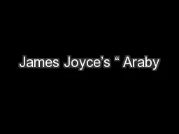 James Joyce’s “ Araby