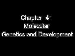 Chapter  4:  Molecular Genetics and Development