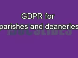 GDPR for parishes and deaneries