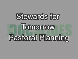 Stewards for Tomorrow Pastoral Planning