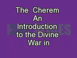 The  Cherem An Introduction to the Divine War in