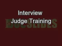 Interview Judge Training